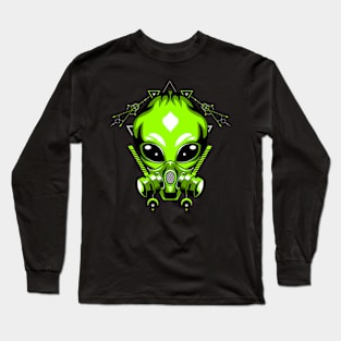 alien mask retro vintage Long Sleeve T-Shirt